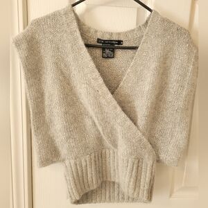 Vintage Grey Silk/Fur Blend Wrap Sweater
